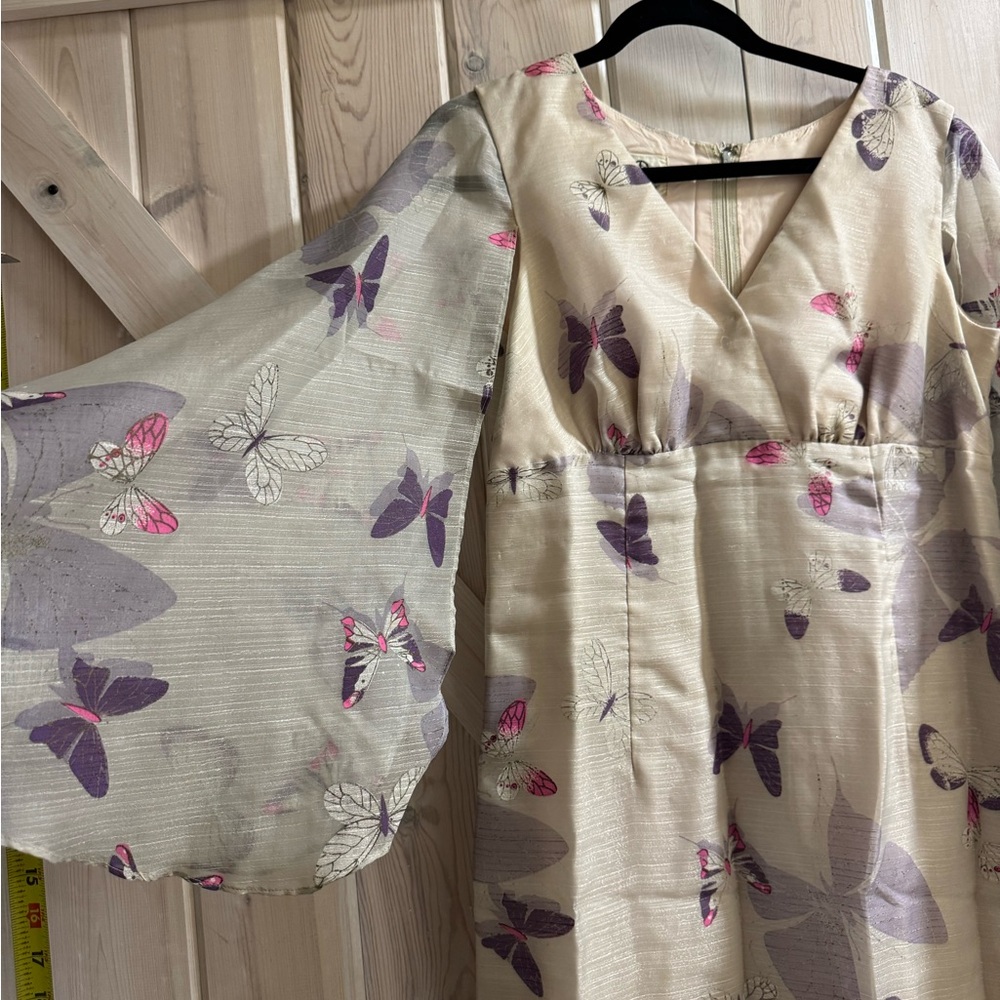 Alfred Shaheen Vintage Butterfly Print Dress - Picture 3 of 12